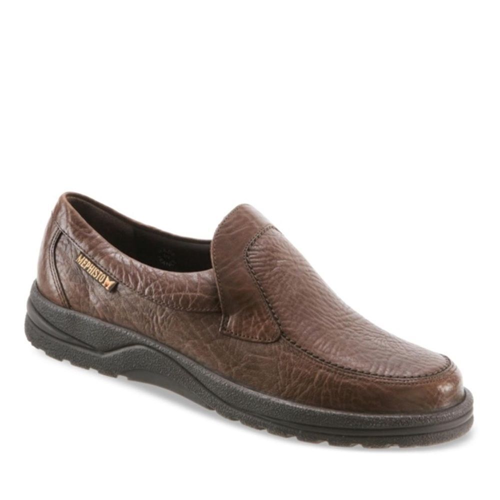 MEPHISTO Men’s Mallory Slip On Brown Leather Loafers with Moccasin Size 9US